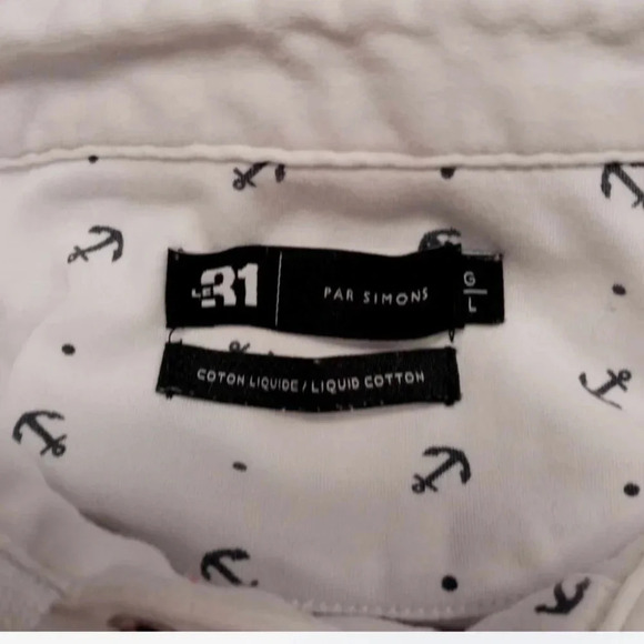 Le 31 Anchor Nautical Cotton  Polo Short Sleeve Shirt Size Large - Picture 10 of 13